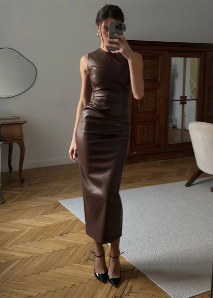 Leather Maxi Dress