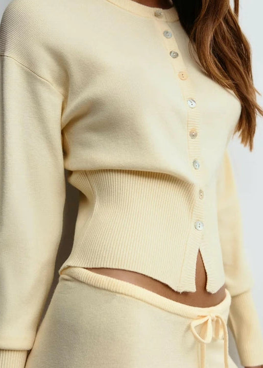 Button Front Knitted Set