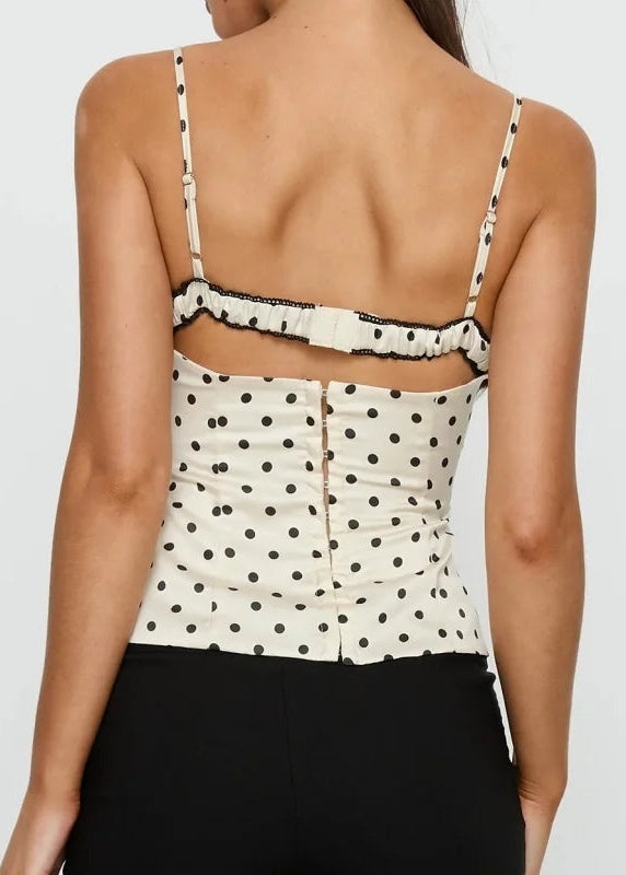 Polka Dot Lace Trim Cami